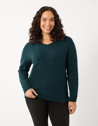 Pullover - V-Ausschnitt - Dunkelblau
