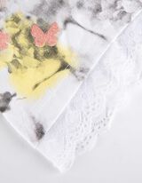 Majica kratkih rukava - Čipkasti umetak - bijela