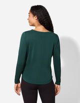 Tričko s dlouhým rukávem - Prodyšné - tmave zelena