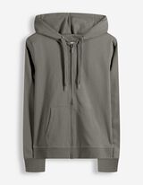 Sweatjacke - Kapuze mit Tunnelzug - gr&uuml;n