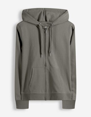 Sweatjacke - Kapuze mit Tunnelzug - gr&uuml;n