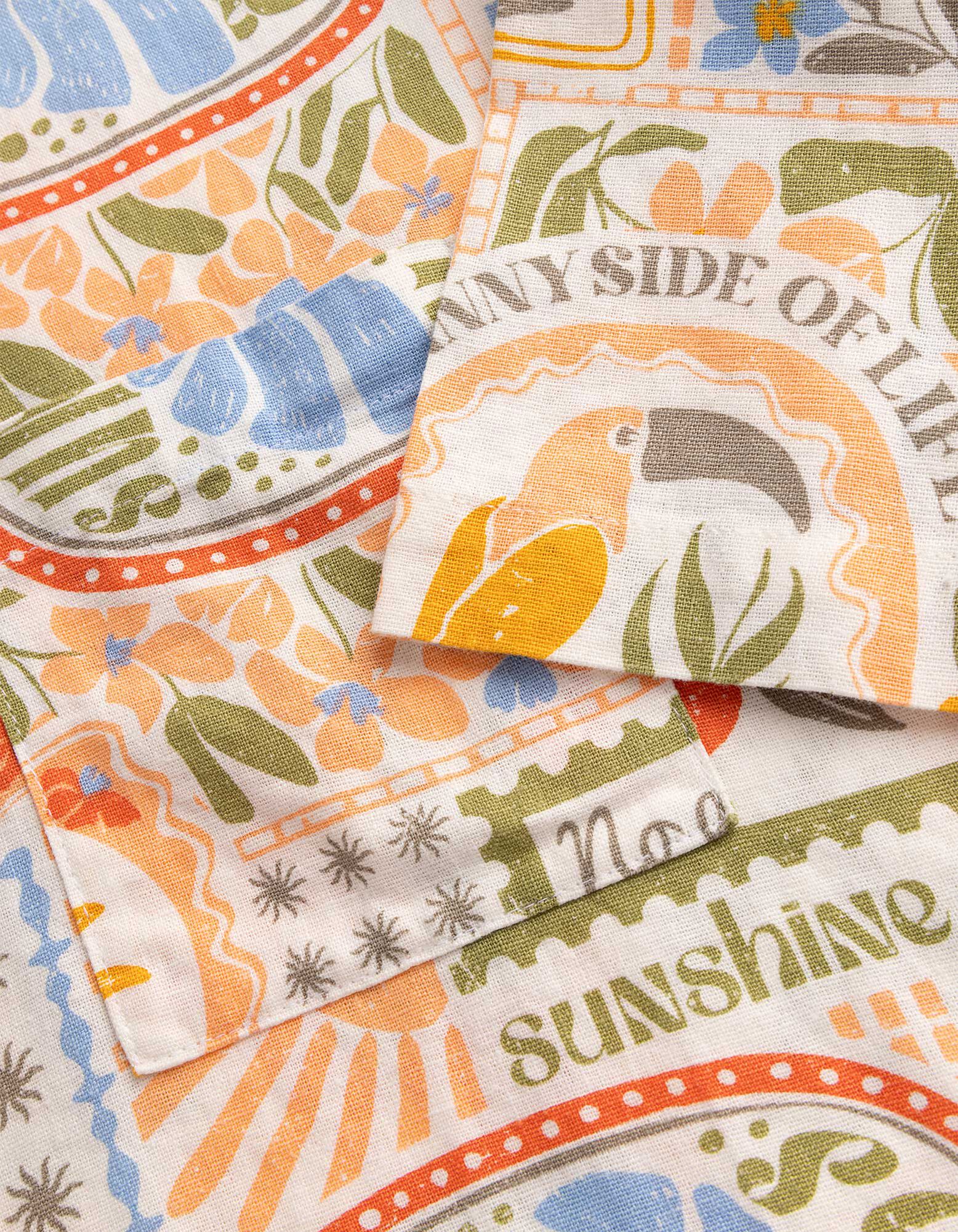 Bluse - Allover-Muster - wei&szlig;