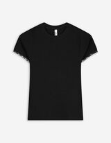 T-Shirt - Ziernähte - schwarz