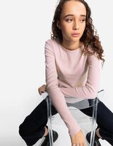 Shirt - Rippenstruktur - lila