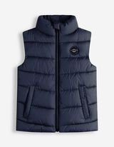 Pro&scaron;&iacute;van&aacute; vesta - N&aacute;&scaron;ivka se značkou - tmave modra