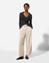 Cardigan - Pointelle - schwarz