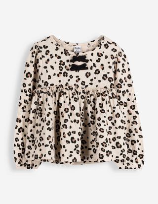 Blusenshirt - Cr&ecirc;pe - Beige