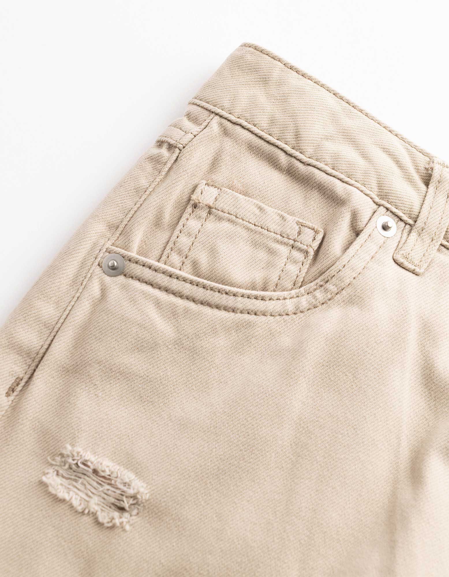 Hose - Used-Look - Beige