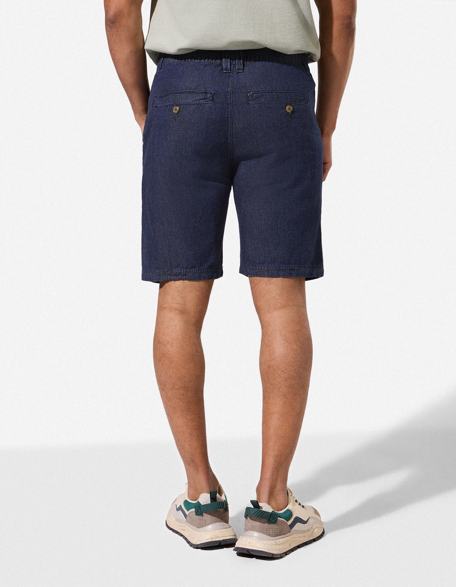Short - Boutonnage - bleu fonc&eacute;