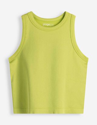 Cropped Top - Nahtlos - Lime