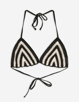 Bikini top - Șireturi - Negru