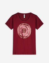 T-shirt - błyszczący nadruk - ciemny czerwony