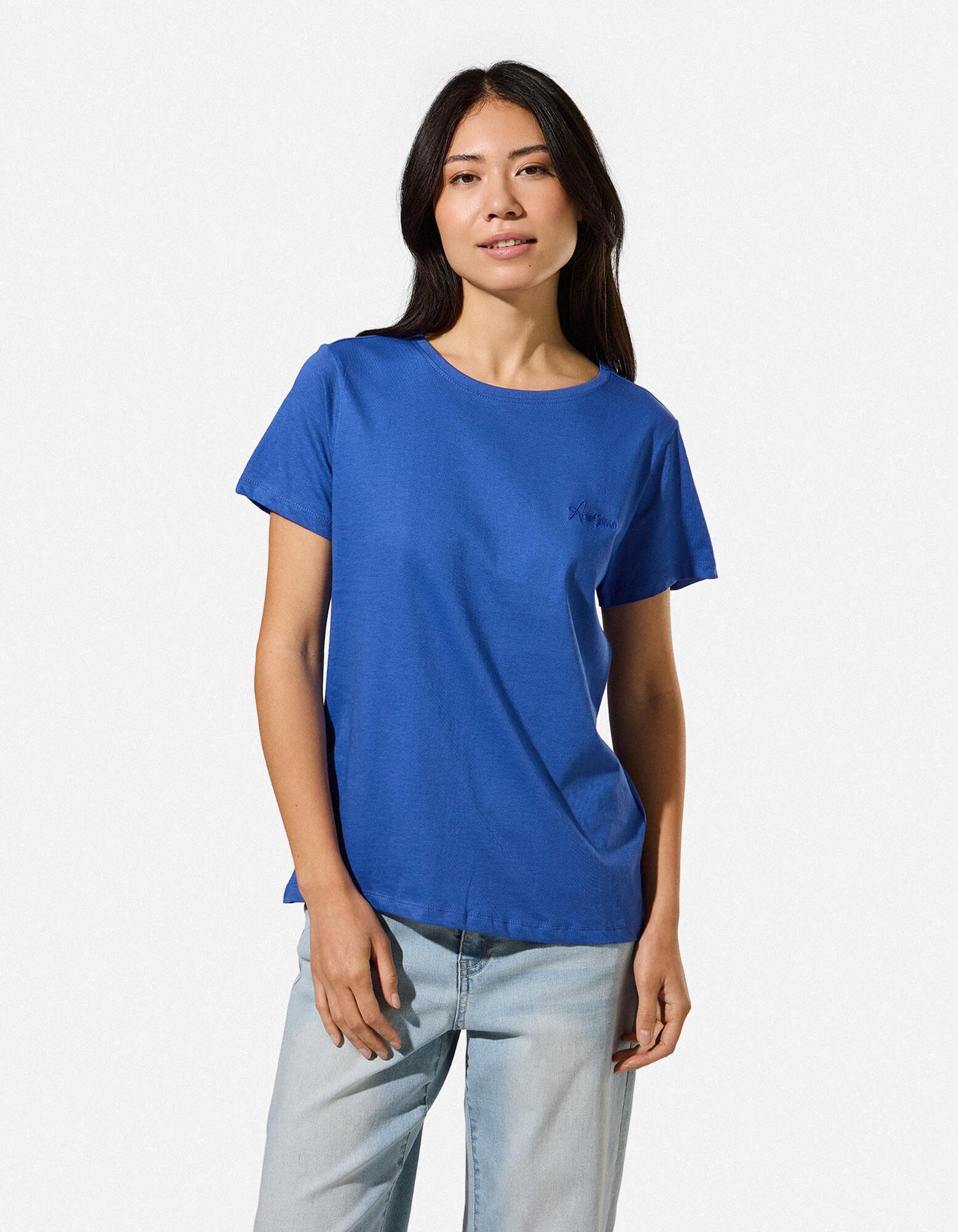 T-shirt - Borduursels - blauw