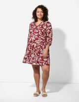 Kleid - Allover-Muster - dunkelrot