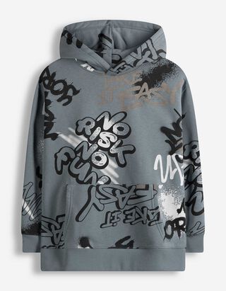 Hoodie - Allover-Print - hellblau