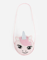 Umhängetasche - Glitzerstoff - rosa