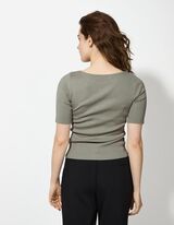 Camicia in maglia - Scollo a barchetta - verde chiaro