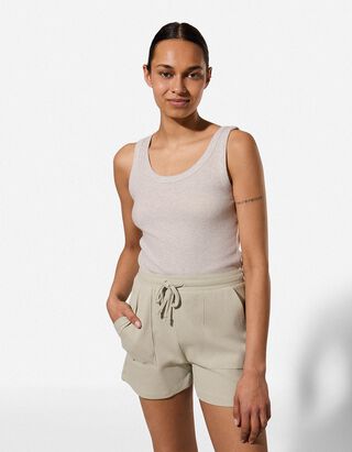 Top - Rippenstruktur - hellgrau