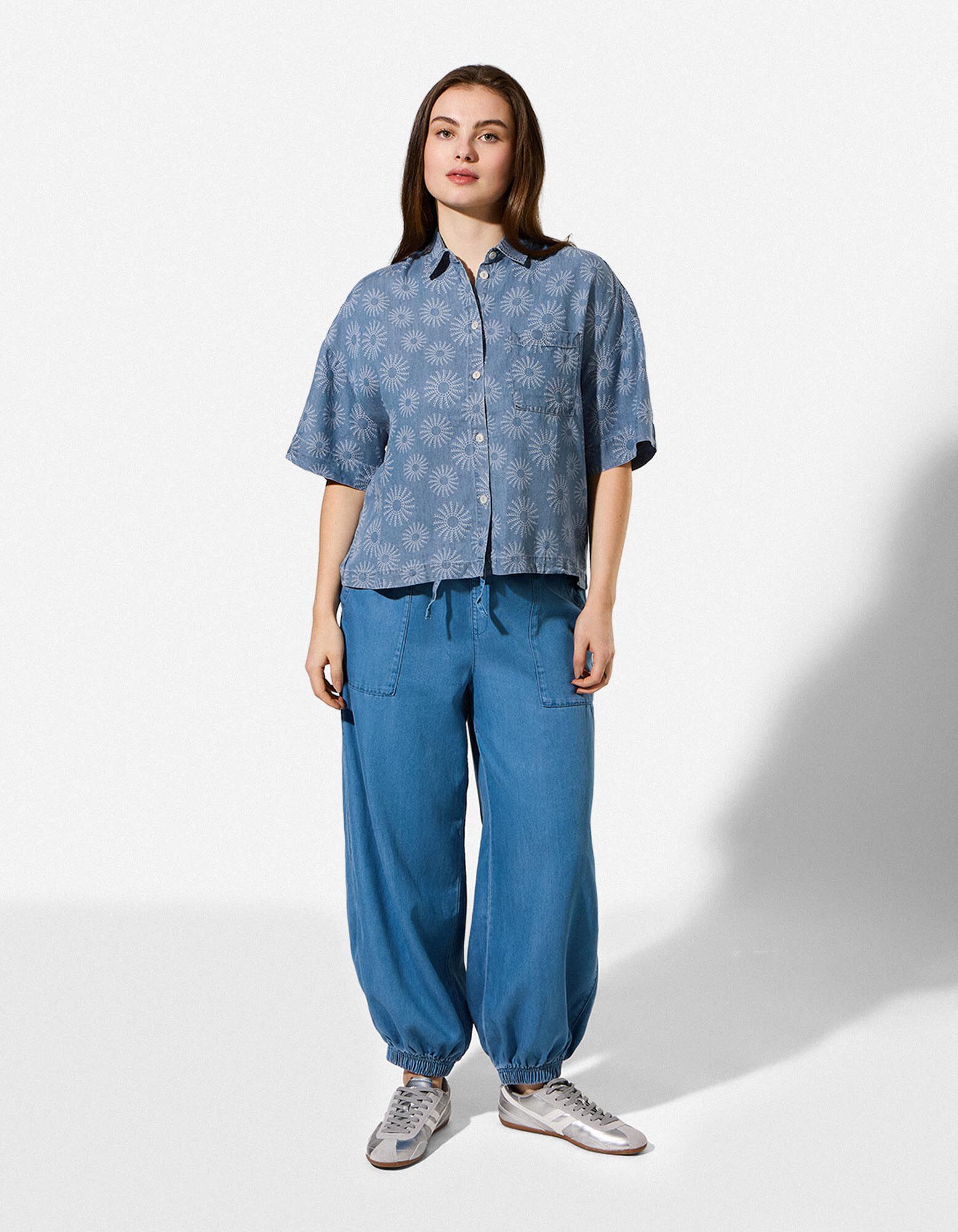 Bluse - mid blue denim - blau
