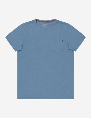T-shirt - Poche-poitrine - Bleu