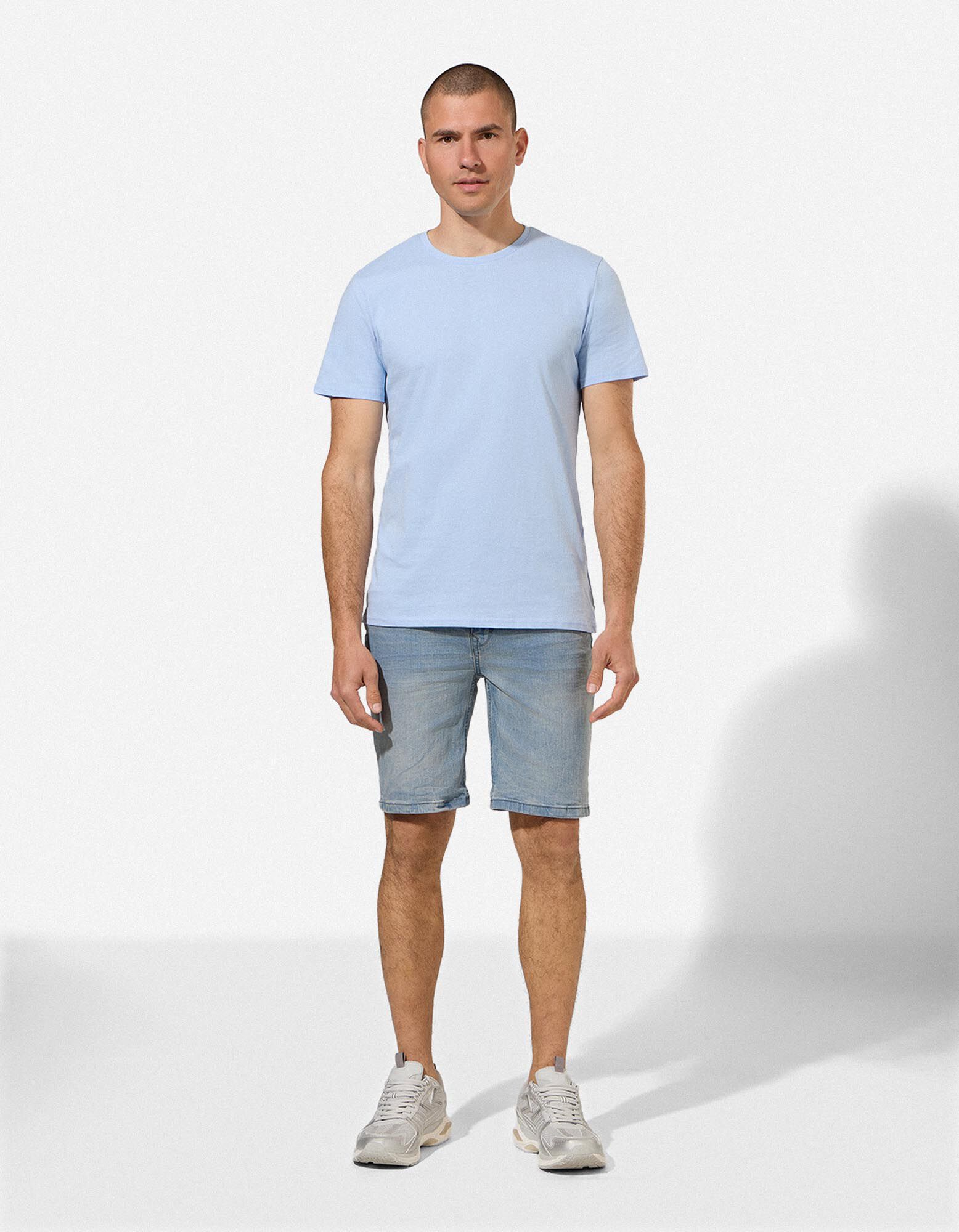 T-Shirt - einfarbig - Hellblau