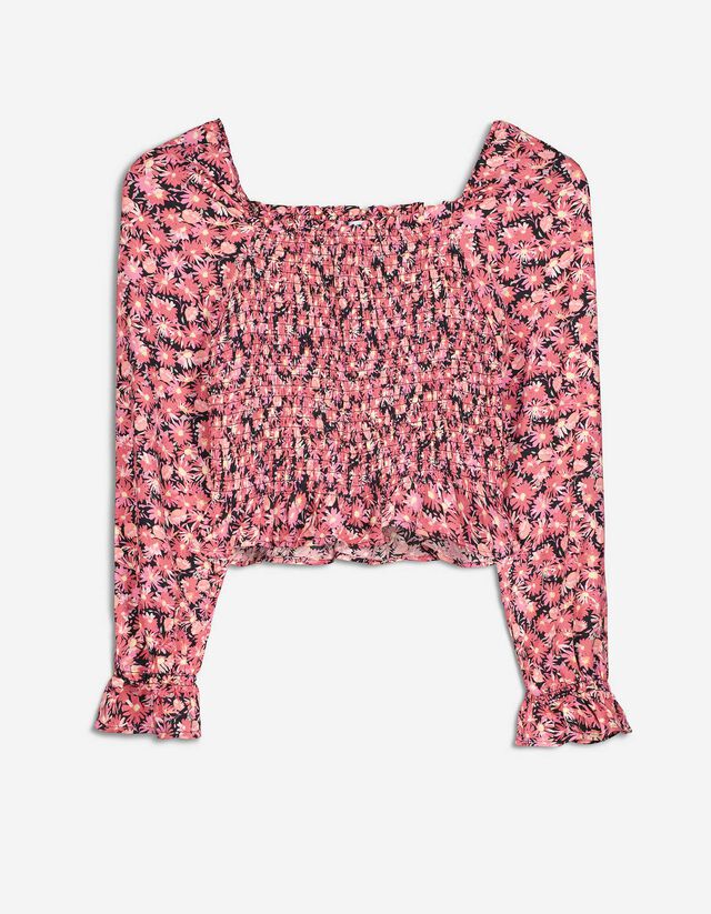 Mädchen Cropped Bluse - Eckiger Ausschnitt