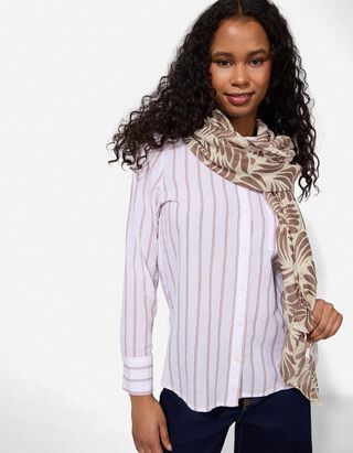 &Eacute;charpe - &agrave; motifs - Brun