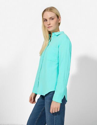 Bluse - einfarbig - t&uuml;rkis