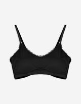 Bralette - Spitzenbesatz - schwarz
