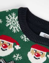 Pulover de tricot - Crăciun - Albastru inchis