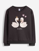 Sweatshirt - Paillettenbesatz - Dunkelgrau