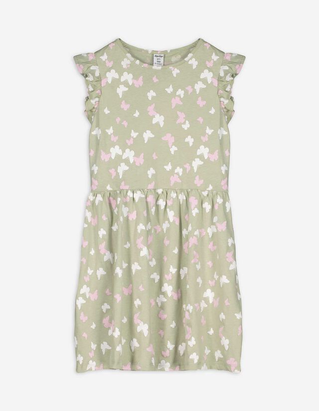 Kleid - Allover-Print - hellgrün
