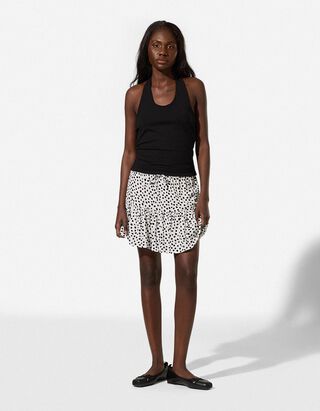 Skort - Elastischer Bund - Beige