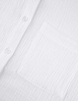 Bluză cu m&acirc;necă lungă - Muselină - Alb