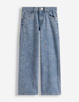 Jeans hlače - Laserski tisk - svetlo modra