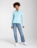 Sportska majica sa zatvaračem - Kapuljača s vezicom - tirkizna