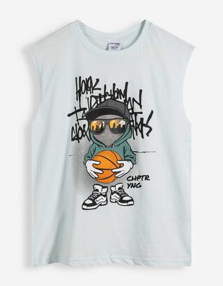 Tanktop - Frontprint - Hellblau