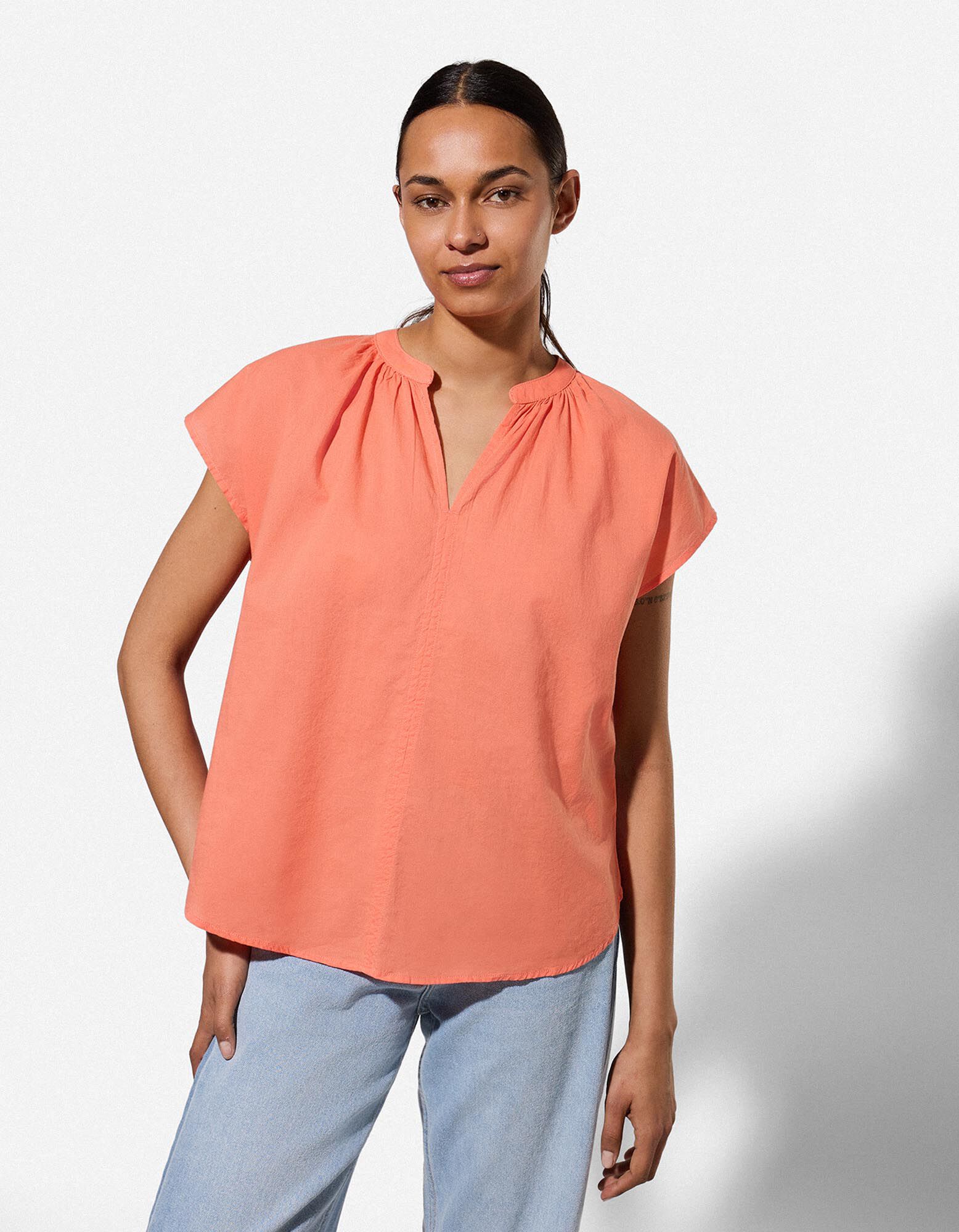 Blusenshirt - einfarbig - hellrot