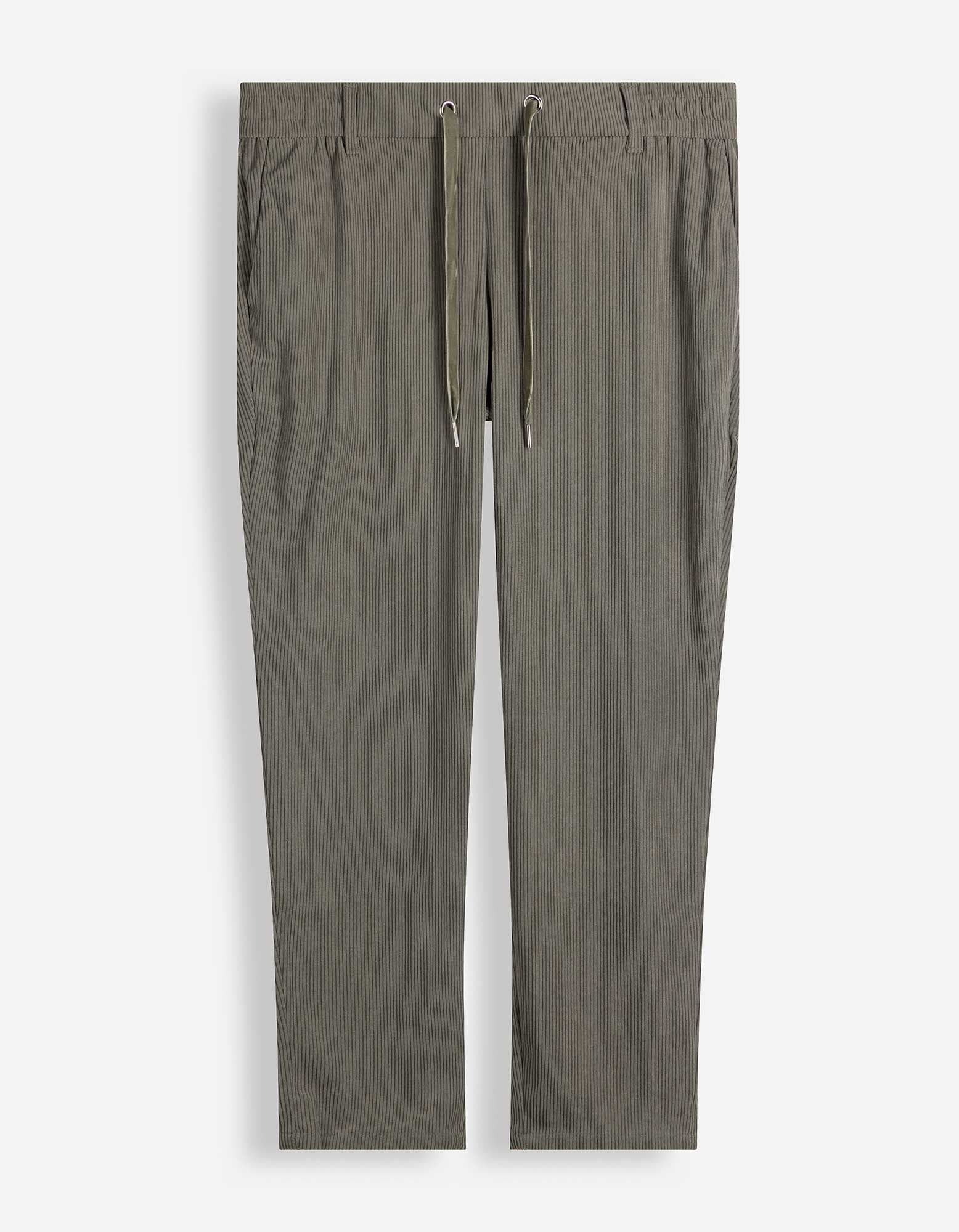 Cordhose - Elastischer Bund - Gr&uuml;n
