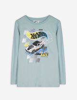 Tričko s dlhými rukávmi - Hot Wheels - tyrkysovy