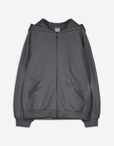 Felpa aperta - Loose Fit - grigio scuro