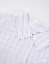 Pyjama Set aus Langarmshirt und Hose  - Streifen - weiß