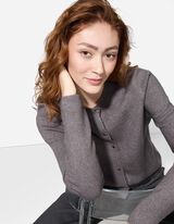 kardigan - listwa z guzikami - szary