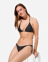 Bikinislip - Glitzerstoff - Schwarz