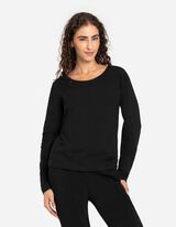 Marškinėliai ilgomis rankovėmis - Pagrindinis - juodas