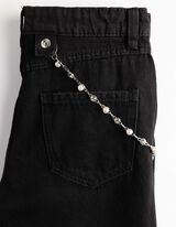 Jeans - Kettingdetail - Zwart