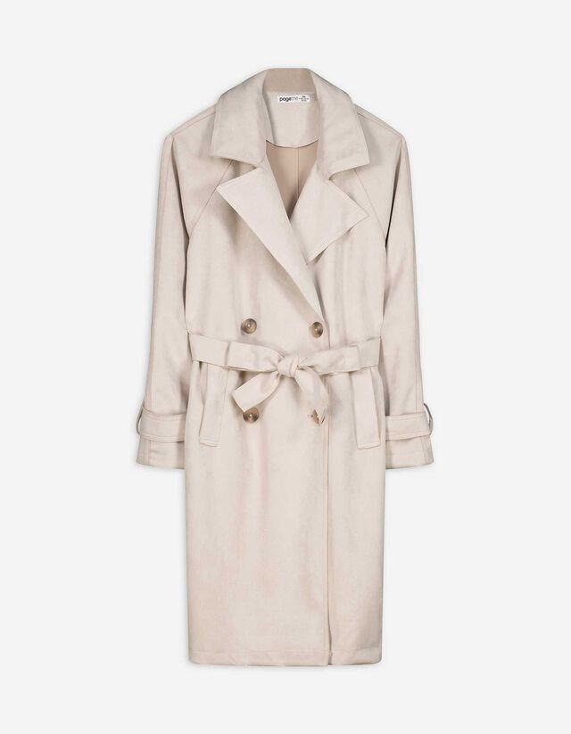 Trenchcoat - Weiches Material - beige