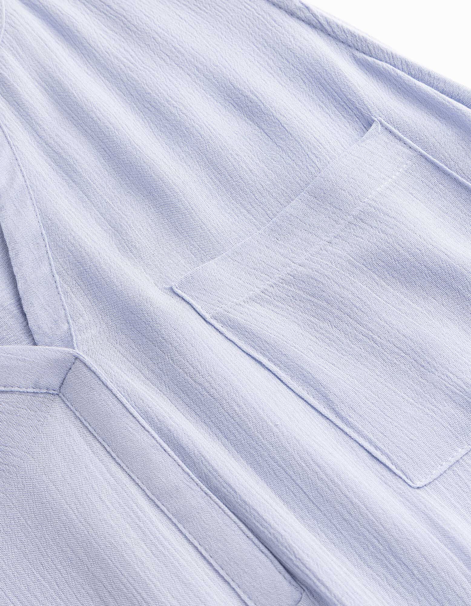 Blusentop - einfarbig - hellblau