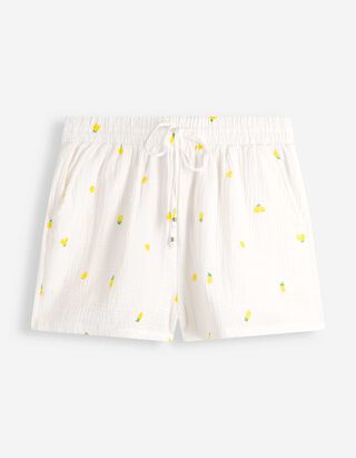Shorts - Musselin - Wei&szlig;
