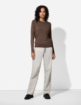 Pulover - Ukrasni gumbi - tamno smedja